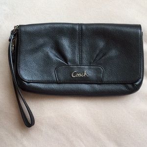 Coach black leather wristlets